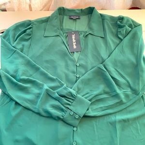 Size XL Sheer ModCloth Green Blouse